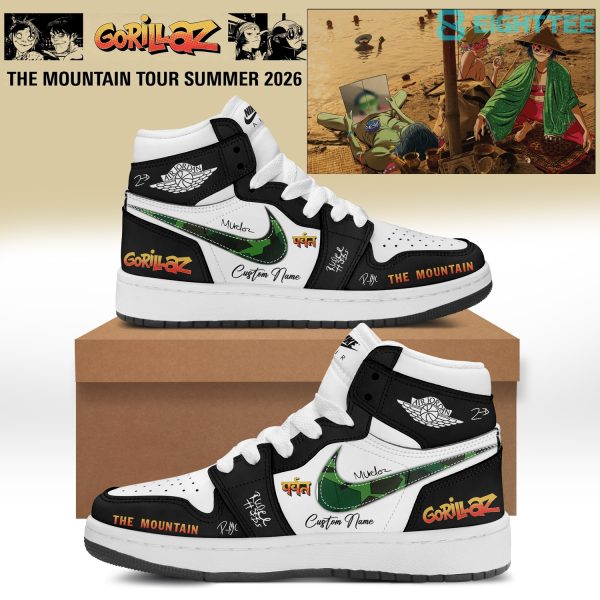 Gorillaz The Mountain Tour 2026 Custom AJ1 Shoes