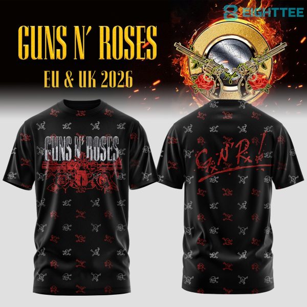 Guns N' Roses World Tour 2026 Black T-Shirt