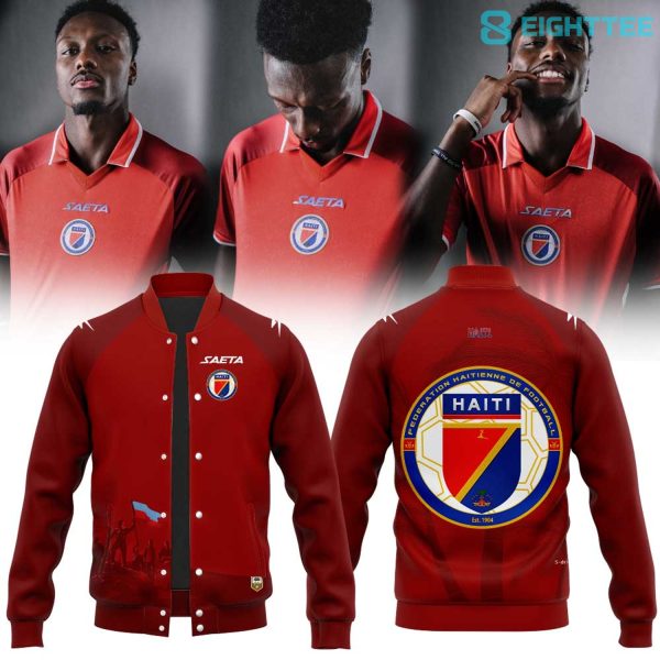 Haitienne De Football 1974 História do Haiti for World Cup 2026 Special Red Baseball Jacket
