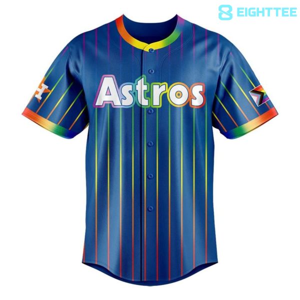 Alternative view of Houston Astros MLB x Pride Night 2026 Special Baseball Jersey