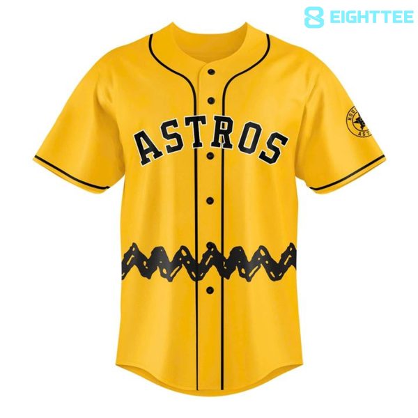 Alternative view of Houston Astros Peanuts Night 2026 Special Baseball Jersey