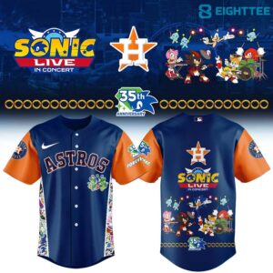 Houston Astros x Sonic Live in Concert 2026 Baseball Jersey by Eighttee.com Houston Astros x Sonic Live in Concert 2026 Baseball Jersey