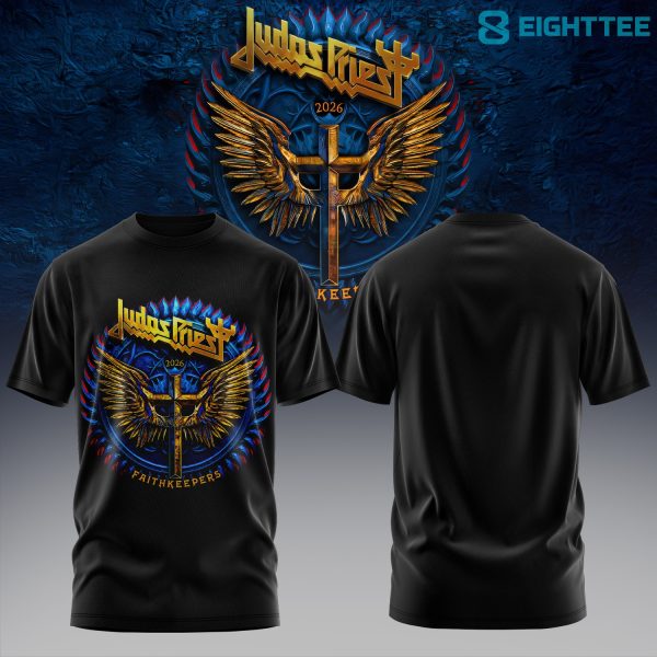 Judas Priest Faithkeepers 2026 Tour Wings Black Edition 2D Shirt