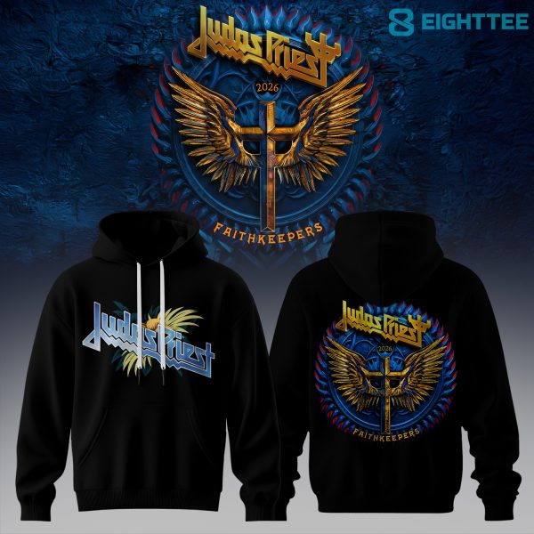 Judas Priest Faithkeepers 2026 Tour Wings Black Edition Hoodie