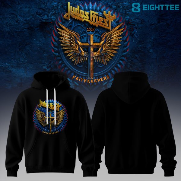 Judas Priest Faithkeepers 2026 Tour Wings Black Edition Hoodie V2