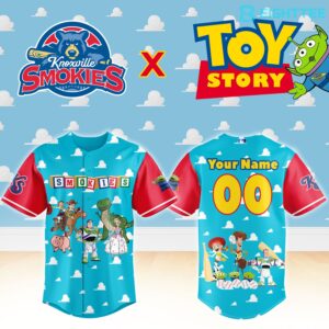 Knoxville Smokies x Toy Story Night Custom Baseball Jersey by Eighttee.com Knoxville Smokies x Toy Story Night Custom Baseball Jersey