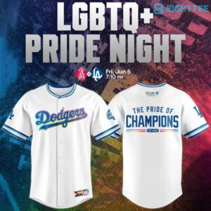 LA Dodgers 2026 LGBTQ Pride Night Jersey by Eighttee.com LA Dodgers 2026 LGBTQ+ Pride Night Jersey
