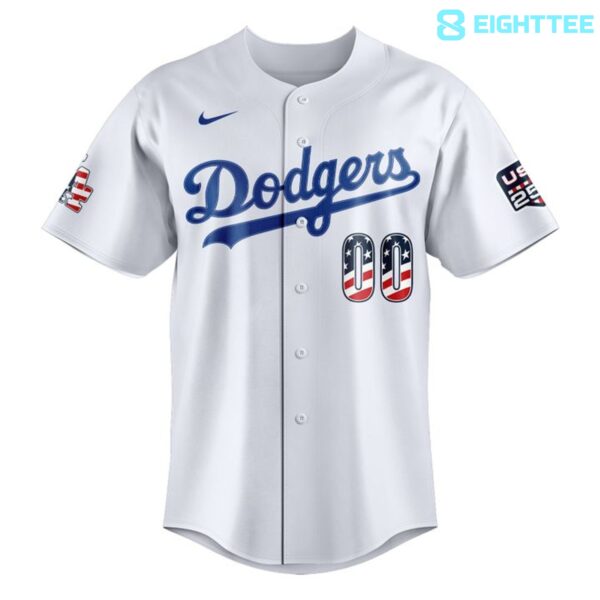 Alternative view of Los Angeles Dodgers USA 250 Fourth of July Special Baseball Jersey