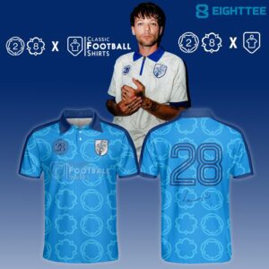 Louis Tomlinson x 28 Clothing Classic Blue Football Polo Jersey