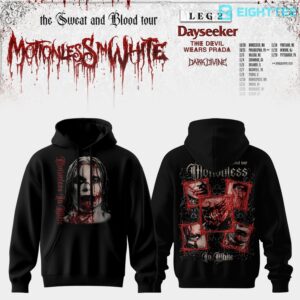 Motionless In White The Sweat And Blood Tour 2026 Hoodie by Eighttee.com Motionless In White The Sweat And Blood Tour 2026 Hoodie
