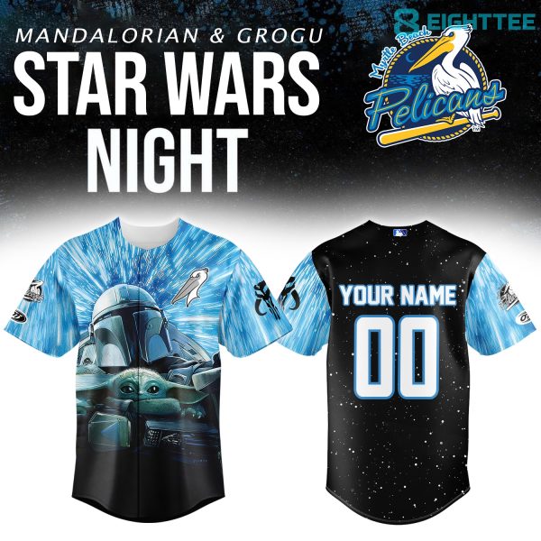 Alternative view of Myrtle Beach Pelicans Mandalorian Star Wars Limited Baseball Jersey NN