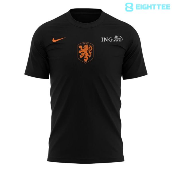 Alternative view of Netherlands 2026 FIFA World Cup Warm Up Black Shirt
