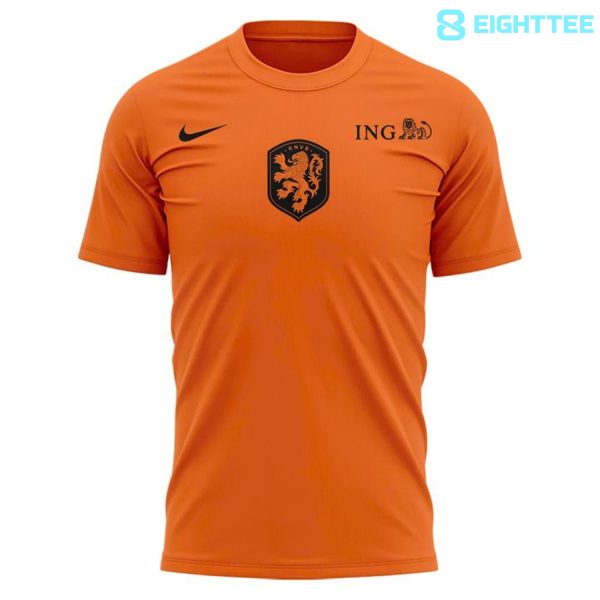 Alternative view of Netherlands 2026 FIFA World Cup Warm Up Orange Shirt