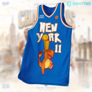 New York Knicks 2026 Champions Charizard Basketball Jersey by Eighttee.com New York Knicks 2026 Champions Charizard Basketball Jersey
