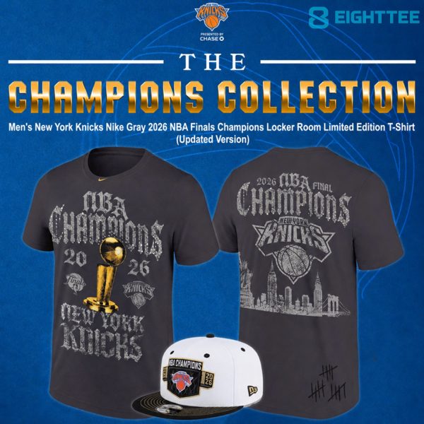 New York Knicks Gray 2026 NBA Finals Champions Limited Edition Locker Room Shirt