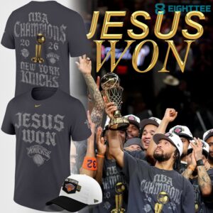 New York Knicks JESUS WON NBA Champions 2026 Limited Edition Gray Shirt