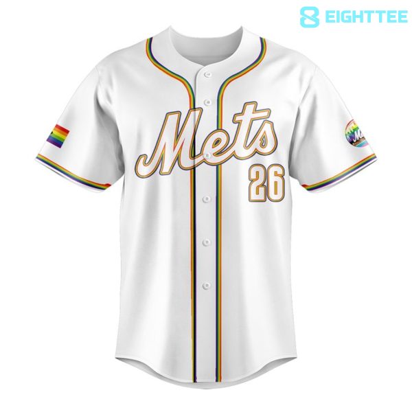 Alternative view of New York Mets MLB x Pride Night 2026 Special Baseball Jersey