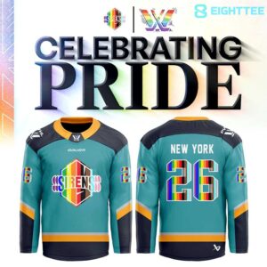 New York Sirens Pride Month 2026 Custom Hockey Jersey by Eighttee.com New York Sirens Pride Month 2026 Custom Hockey Jersey