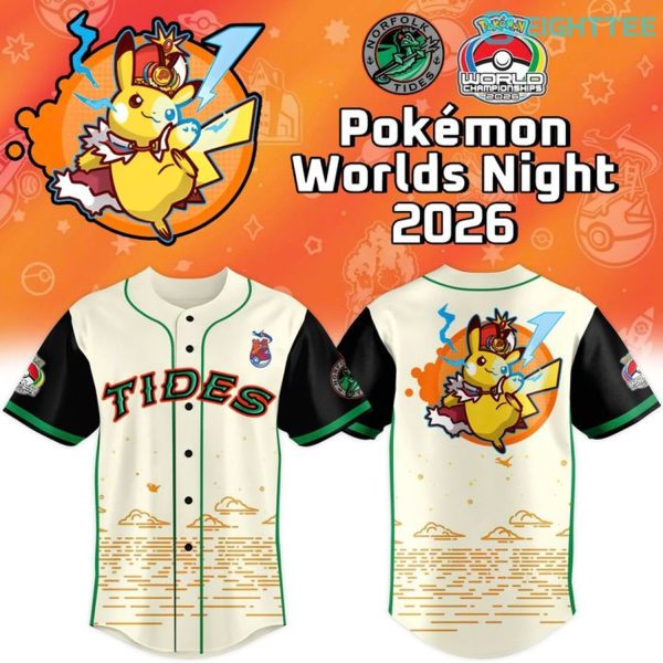 Norfolk Tides 2026 Pokémon Worlds Night Baseball Jersey