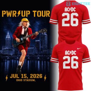 Ohio State Buckeyes AC/DC 2026 Tour Limited Edition Football 3D Shirt