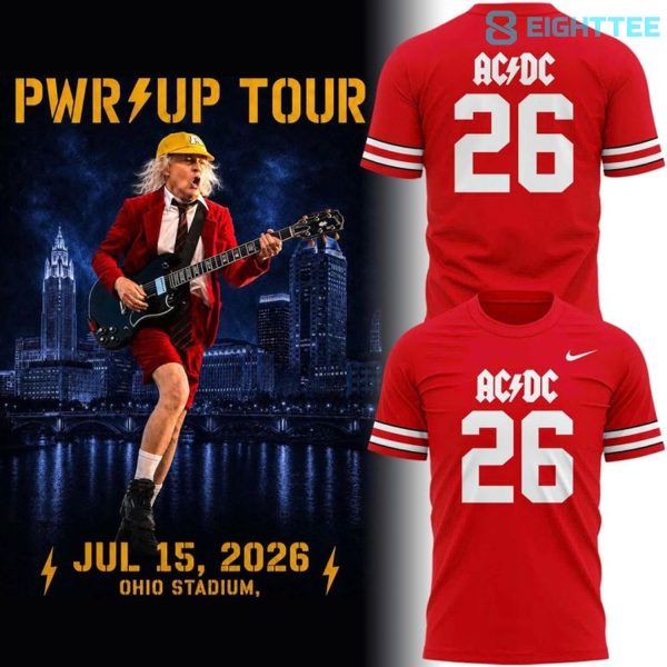 Ohio State Buckeyes AC/DC 2026 Tour Limited Edition Football 3D Shirt