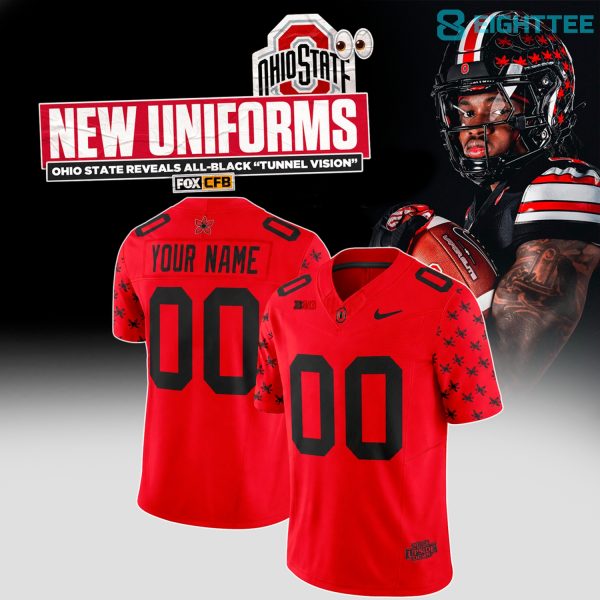 Ohio State Buckeyes New Black Uniforms Tunnel Vision 2026 Limited Football Red Jersey