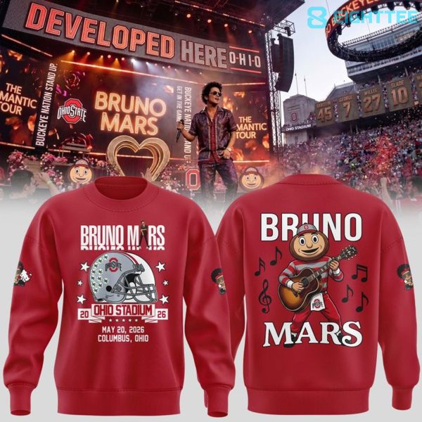 Ohio State Buckeyes x Bruno Mars The Romantic Tour 20026 Ohio Stadium Sweatshirt