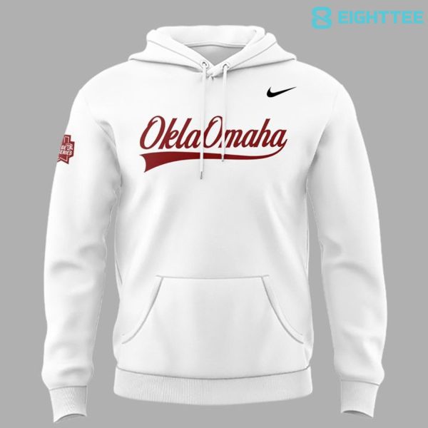 Alternative view of Oklahoma Baseball 2026 OklaOmaha Special Edition Hoodie