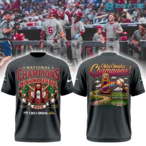 Oklahoma Sooners Baseball Champions 2026 Men's College World Series Grey Shirt