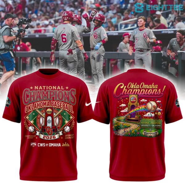 Oklahoma Sooners Baseball Champions 2026 Men's College World Series Red Shirt