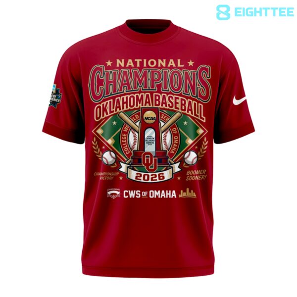 Alternative view of Oklahoma Sooners Baseball Champions 2026 Men's College World Series Red Shirt