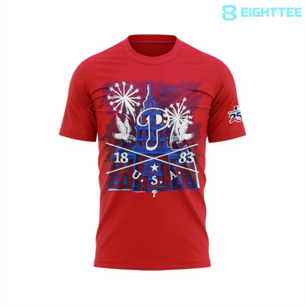 Alternative view of Philadelphia Phillies America's 250th Red Special Shirt
