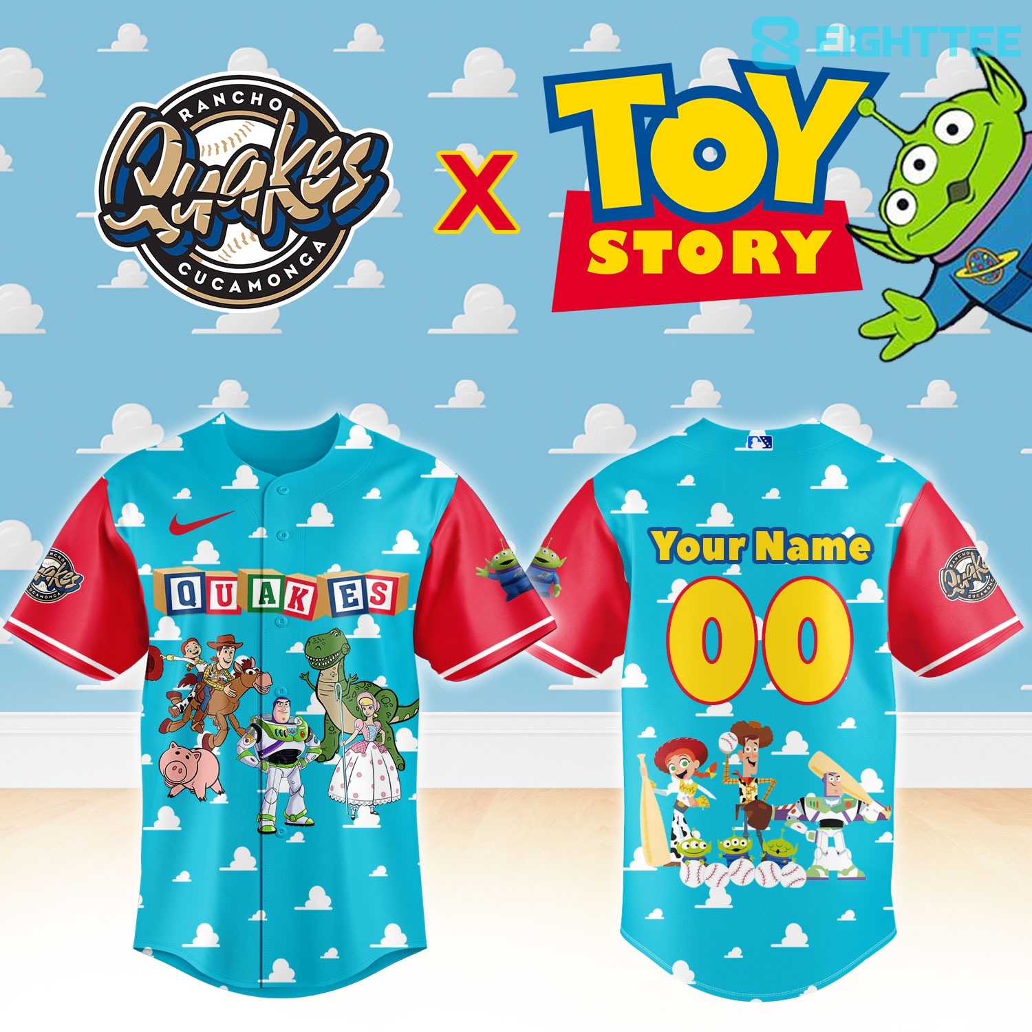 Rancho Cucamonga Quakes x Toy Story Night Custom Baseball Jersey