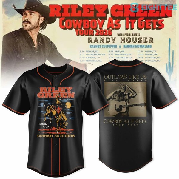 Riley Green Cowboy As It Gets Heritage Tour 2026 Baseball Jersey