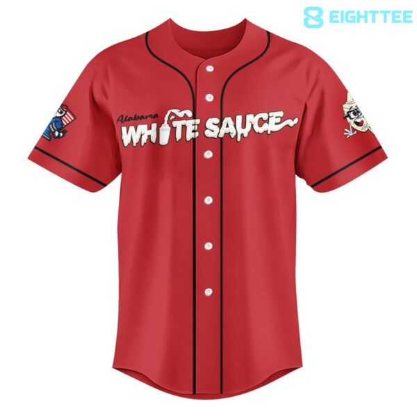 Alternative view of Rocket City Trash Pandas Alabama White Sauce Baseball Jersey