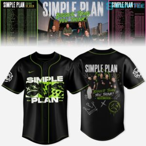 Simple Plan Bigger Than You Think Tour Green Baseball Jersey