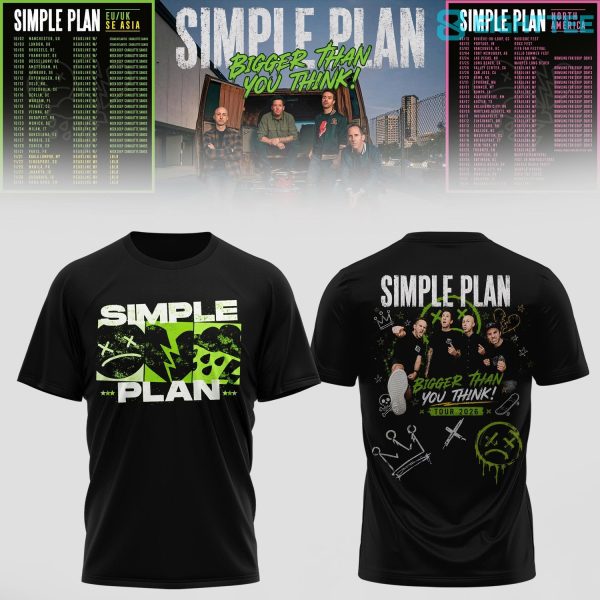 Simple Plan Bigger Than You Think Tour Limited Edition 3D Shirt V3