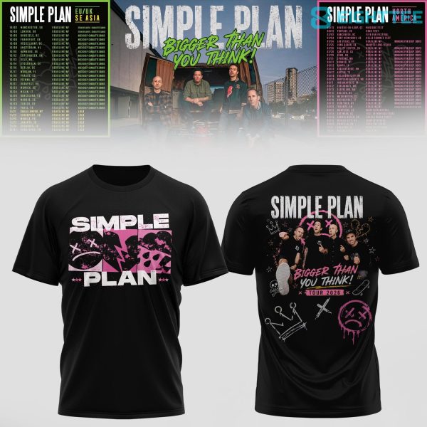 Simple Plan Bigger Than You Think Tour Limited Edition 3D Shirt V4