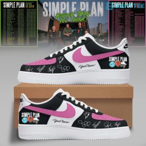 Simple Plan Bigger Than You Think Tour Pink Air Force 1 Shoes
