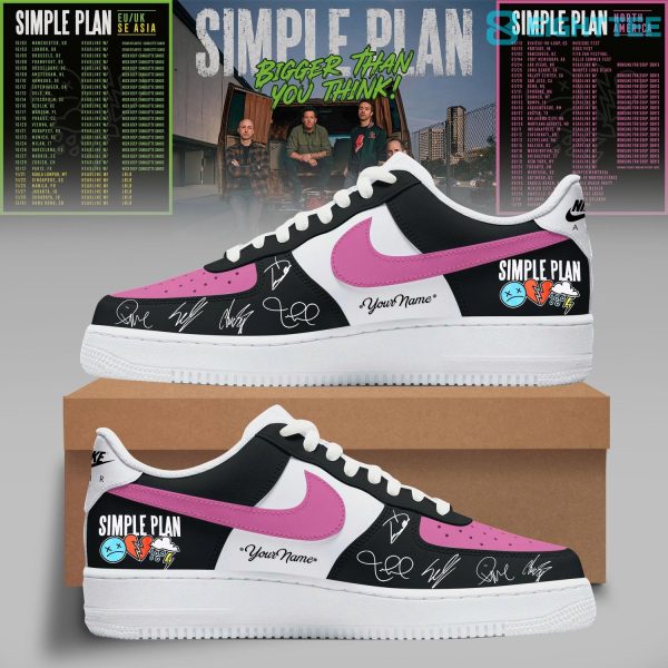 Simple Plan Bigger Than You Think Tour Pink Air Force 1 Shoes