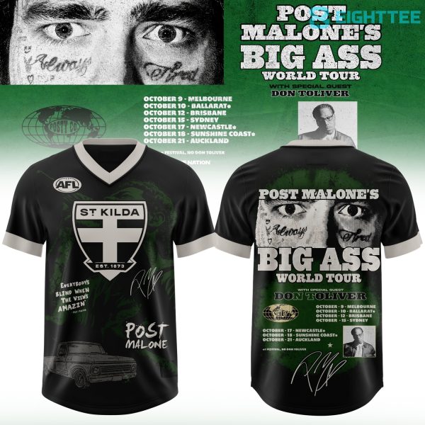 St Kilda Football Club x Post Malone Big Ass World Tour 2026 Football Jersey