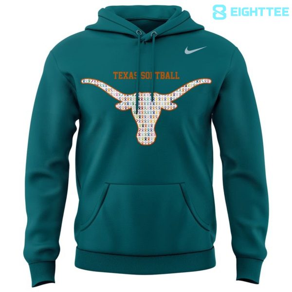 Alternative view of Texas Softball Cancer Awareness Green Special Hoodie 2026