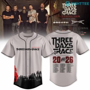 Three Days Grace Alienation Tour 2026 Baseball Jersey