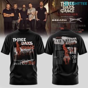 Three Days Grace Alienation Tour 2026 Black Tee by Eighttee.com Three Days Grace Alienation Tour 2026 Black Tee