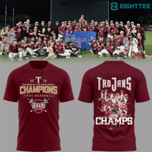 Troy Baseball x Champion Gainesville Regional 2026 TShirt by Eighttee.com Troy Baseball x Champion Gainesville Regional 2026 T-Shirt