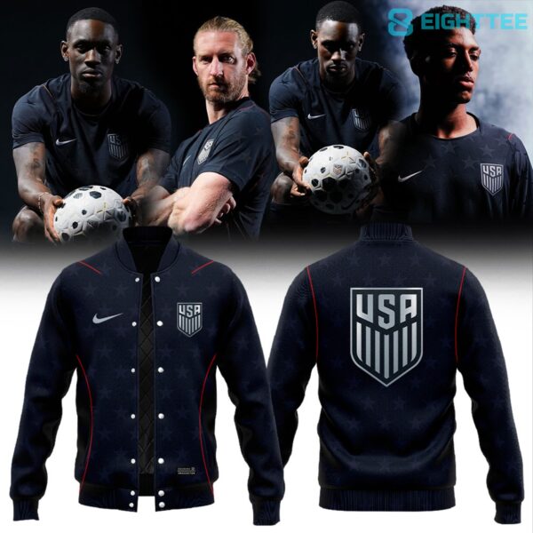 United States Men's National Team 2026 Personalized Stripes Match Black Baseball Jacket