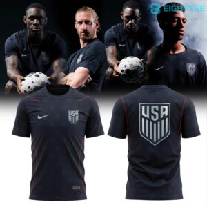 Us Soccer 2026 Personalized Stripes Match Black Tshirt by Eighttee.com U.s. Soccer 2026 Personalized Stripes Match Black T-shirt