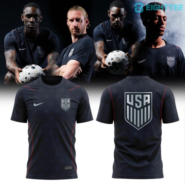 U.s. Soccer 2026 Personalized Stripes Match Black T-shirt