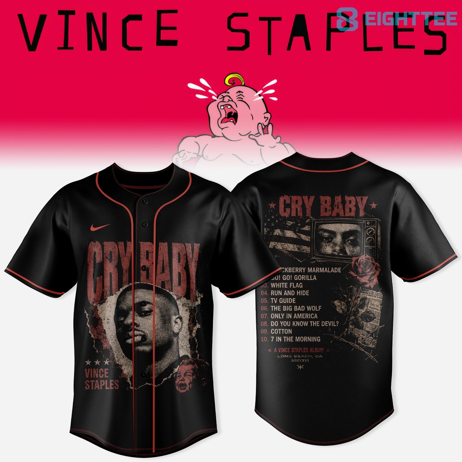 Vince Staples Cry Baby Tour Jersey