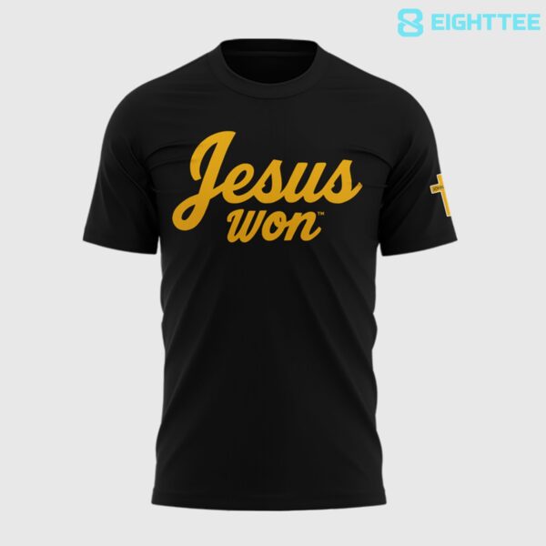 Alternative view of West Virginia Mountaineers JESUS WON 2026 Special Black Shirt